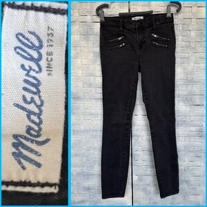 MADEWELL Womens Jeans 27‎ Skinny Skinny Black Denim Zipper Front